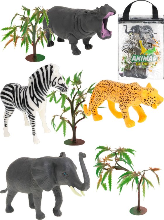 Дикие животные 1 (микс, 5 фигур в пакете) (21х28 см ( Арт. 2288270)