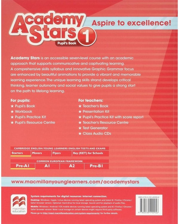 Academy Stars 1 Level 1 Pupil’s Book with online resources Учебник уровень 1