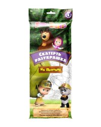 Скатерть Маша и медведь на привале