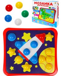 Серия "Мозайкин для малышей". Мозаика 12 картинок в коробке  (32 фишки + 2 глазок) Арт. М-7166