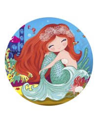 Алмаз. моз. круглая (класс), д.18см,на картоне,с част.запол.(12цв.) ЯРКАЯ РУСАЛОЧКА (Арт. RDC18011)