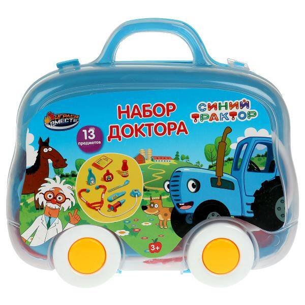 НАБОРЫ ДОКТОРА (Умка) Набор доктора СИНИЙ ТРАКТОР пл.чемодан 20*18,5*7см ИГРАЕМ ВМЕСТЕ в кор.2*50шт