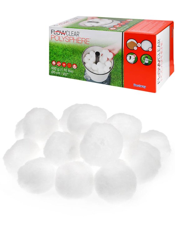 14. Аксессуары для бассейна (Рыжий Кот) Наполнитель Polysphere для песчаных фильтров Bestway (Арт. 58475)