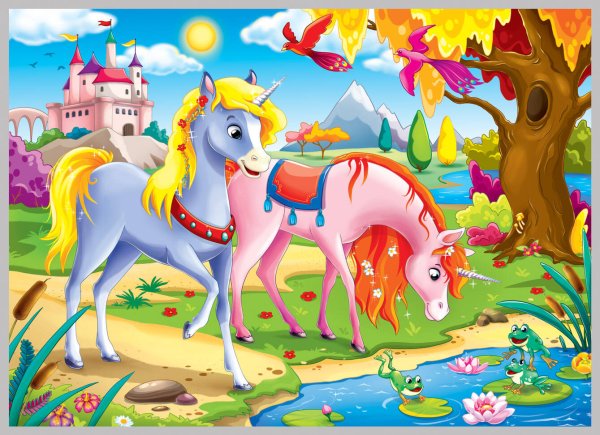 Блестящая (Рыжий Кот) Алмаз. мозаика (блест.) 17х22 см, с подр., с полн. заполн. (27цв.) КРАСИВЫЕ ЛОШАДКИ У ВОДЫ. AS17007