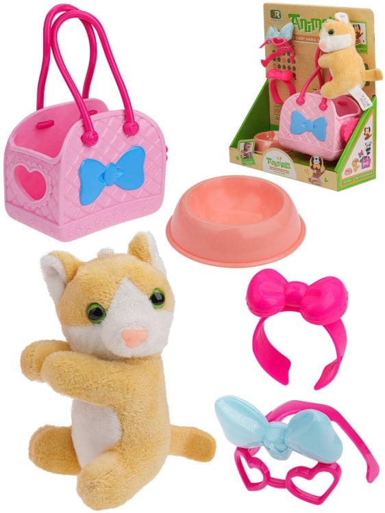 ИГРОВЫЕ НАБОРЫ С ПИТОМЦАМИ (Рыжий Кот) Игрушка мягкая "Котёнок в переноске"(аксесс.,цвет-микс) 21,5*8,5*24 см ( Арт. 2117158)