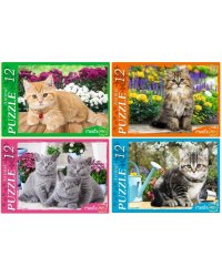 ПАЗЛЫ 12 элементов. ЗАБАВНЫЕ КОТЯТА (Арт. П12-0619) кратно 32