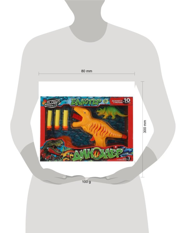 Бластер динозавр мягкие пули, фигурки кор.30*19,8*4,8см ИГРАЕМ ВМЕСТЕ в кор.2*48шт