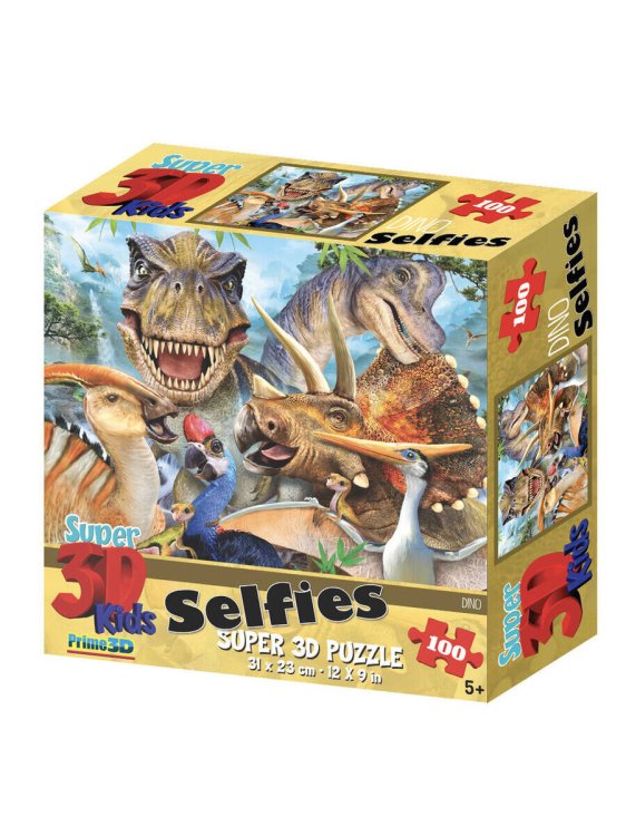 Пазл Super 3D «Динозавры селфи», 100 детал., 5+ ( арт. 13604) игр.-головоломка