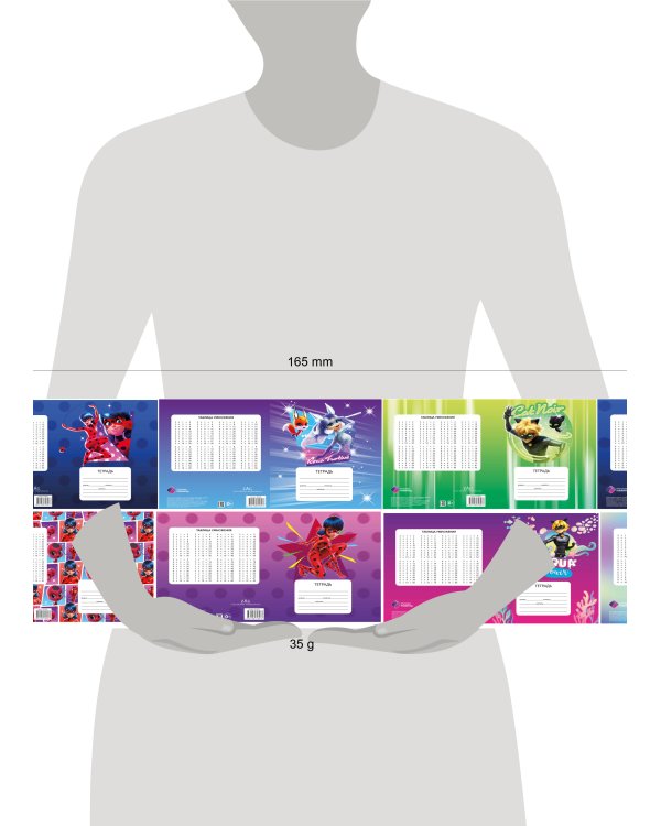 Леди-Баг и Супер-Кот. Тетрадь школьная, клетка, 12 л.