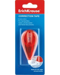 Корректирующая лента ERICH KRAUSE 5мм х 6м,  в блистере (Белый)