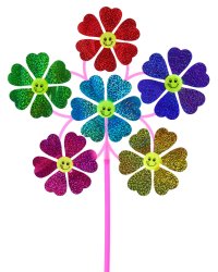 Серия Веселые забавы: Ветерок (46 см) 6 цветков "СМАЙЛИКИ" (в пакете) (Арт. AN02828)