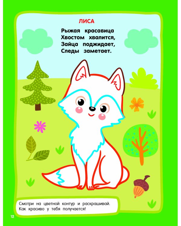 Животные. Раскраски с широким контуром