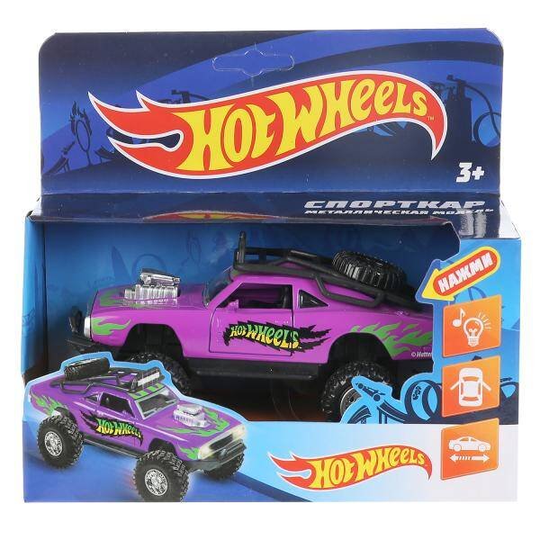 Машина металл свет-звук hot wheels СПОРТКАР, 12,5 см, двери, инерц,  кор. Технопарк в кор.2*36шт