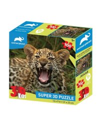 Пазл Super 3D «Маленький ягуар», 100 дет., 5+ Размер собранного пазла 31х23см.(арт.13702) игр.-голов