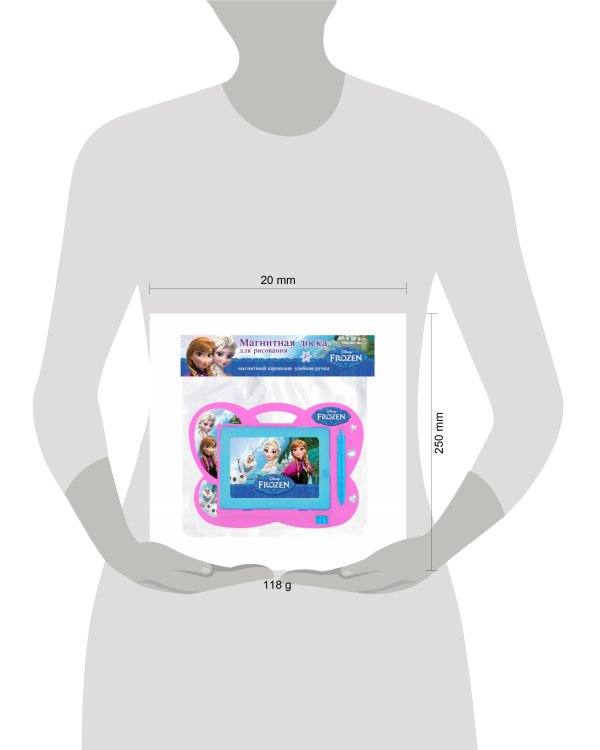 Доска для рисования фрозен, магнитная, ч/б, 23*19см ИГРАЕМ ВМЕСТЕ в кор.2*60шт