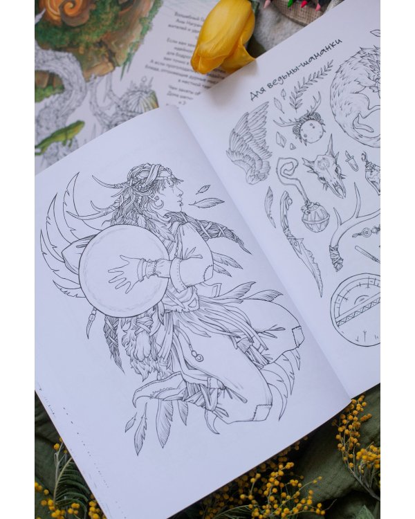 Город чар и зелий. Раскраска с иллюстрациями Аны Награни