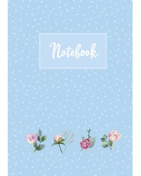 Тетрадь в твердом переплете, Нежные розы, А 5, 120 стр, Голубая