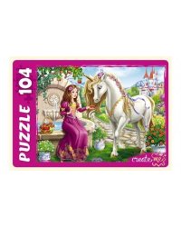 75. ПАЗЛЫ 104 элемента. ПРИНЦЕССА И ВОЛШЕБНЫЙ ЕДИНОРОГ (Арт. ПУ104-0465)