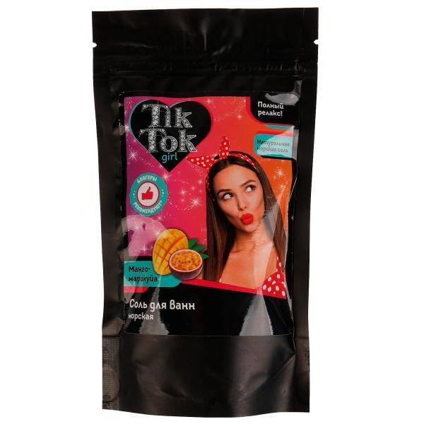 Ароматизированная соль для ванн манго-маракуйя, 230 г TIK TOK GIRL в кор.23шт