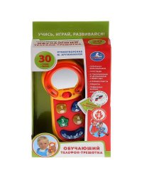 Обучающий телефон-трещотка на бат., свет+звук, Стихи М.Дружининой,учим цифры,фразы "УМКА" в кор.48шт