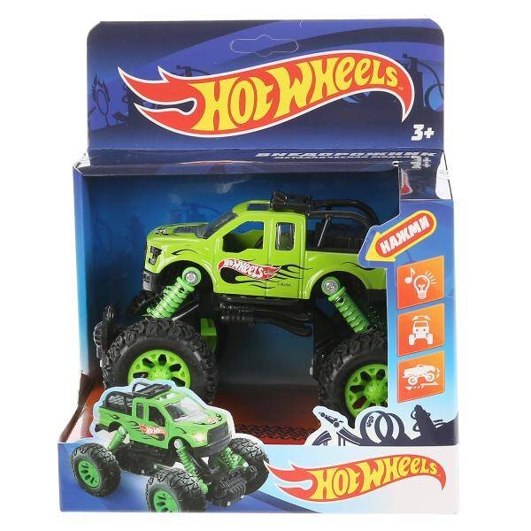 Машина металл свет-звук "hot wheels внедорожник" 13см, инерц., подвеска в кор. в кор2*36шт