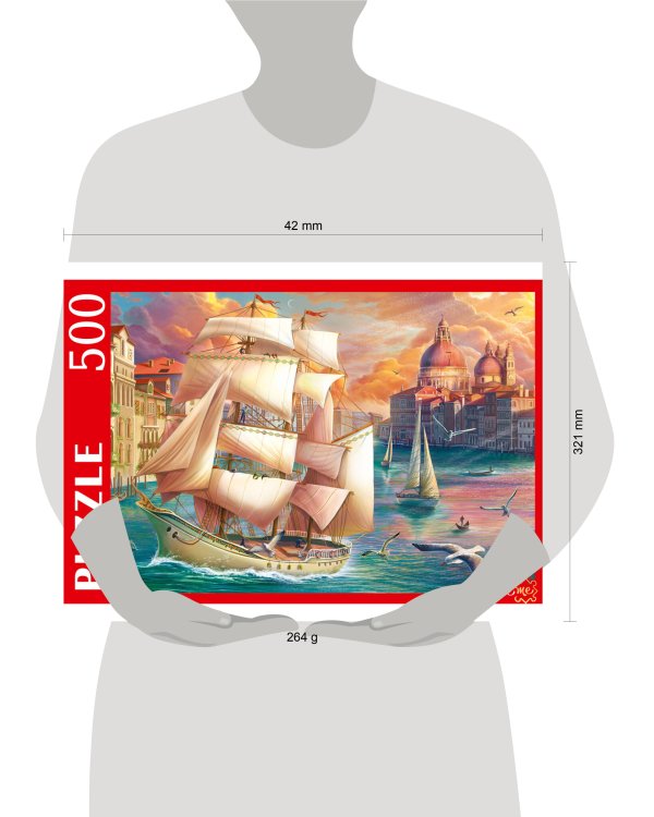 ПАЗЛЫ 500 элементов. ВЕНЕЦИАНСКИЙ ПАРУСНИК (Арт.Ф500-0745)