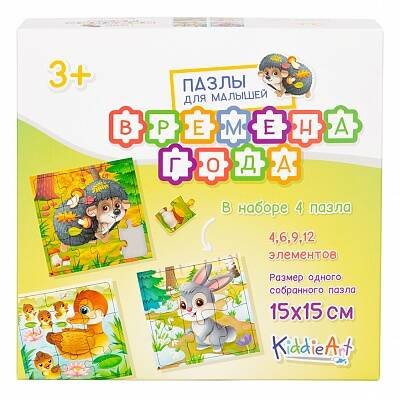 Картонные пазлы (Юнитойс) Картонный пазл 4в1 "Времена года" (31 дет.)