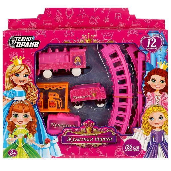 Железная дорога мульт принцессы, длина пути 126 см, кор.25*24,5*3,5см ТЕХНОДРАЙВ в кор.2*60шт