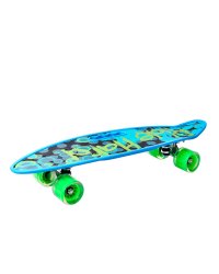 Пенниборд пластик (58х16) (колеса PU,свет,ручка,макс.вес 60 кг) рисунок граффити (арт.SL-AS-2)