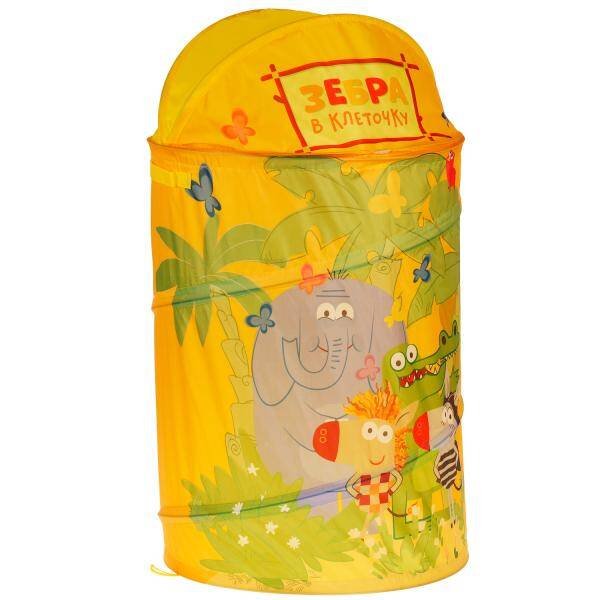 ПАЛАТКИ И КОРЗИНЫ Д/ИГРУШЕК (Умка) Корзина для игрушек Зебра в клеточку 43*60см ИГРАЕМ ВМЕСТЕ в кор.24шт