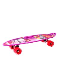 Пенниборд пластик (58х16) (колеса PU,свет,ручка,макс.вес 60 кг) фиолет. рисунок (арт.SL-AS-1)