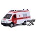 МАШИНА "ТЕХНОПАРК" МЕТАЛЛ. ИНЕРЦ. ГАЗЕЛЬ РЕАНИМАЦИЯ 1:43 СВЕТ+ЗВУК В КОР. в кор.2*24шт