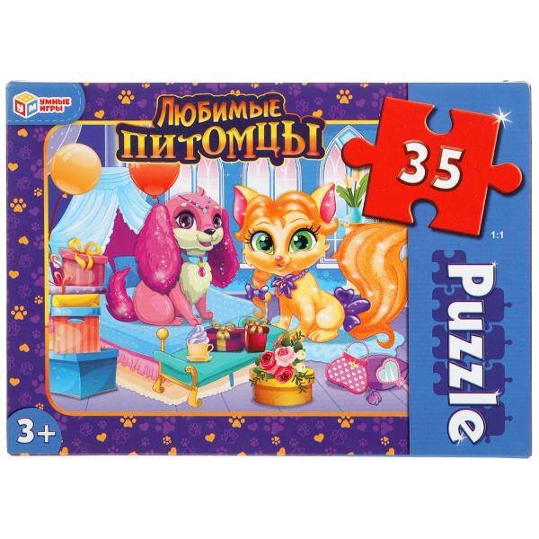 Любимые питомцы. Макси-пазлы в коробке. Пазл 35 деталей. Умные игры в кор.24шт