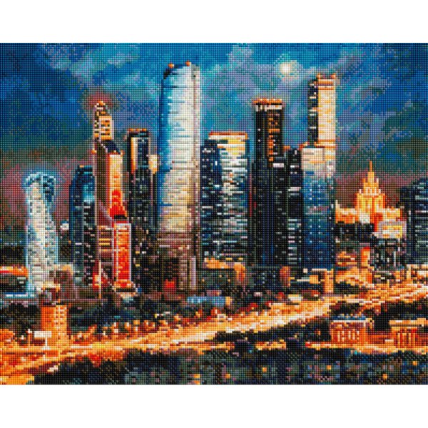 Мозаика на подрамнике (Белоснежка) 654-ST-S Вечерние огни Москва Сити