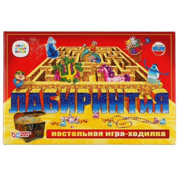 НАСТОЛЬНАЯ ИГРА-ХОДИЛКА "УМНЫЕ ИГРЫ" ЛАБИРИНТИЯ "СОЮЗМУЛЬТФИЛЬМ" в кор.20шт