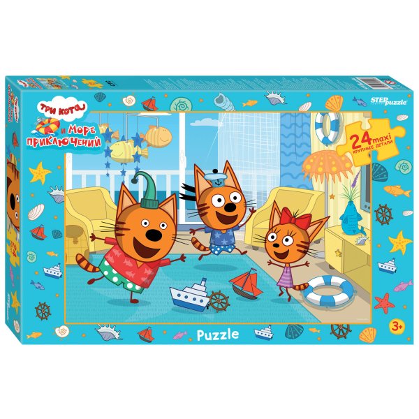 Мозаика "puzzle" maxi 24 "Три кота (new 1)" (АО "СТС")