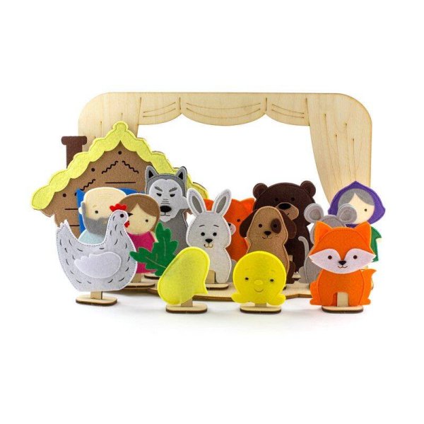 Игровые наборы (Ковальский) Настольный театр «Набор 3 в 1» (Колобок, Репка, Курочка Ряба) (Фетр), 1001008