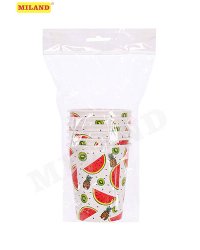 Стаканы бумажные Арбузы-киви (250 мл, 6 шт) еврослот ЕВ-7461