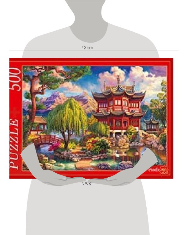 ПАЗЛЫ 500 элементов. Ф500-5147 ВОСТОЧНАЯ ПАГОДА У ПРУДА