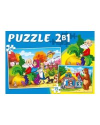 МАКСИ-ПАЗЛЫ 2 в 1. ДОБРЫЕ СКАЗКИ (15 и 24 эл.) (Арт. ПМ-0645)