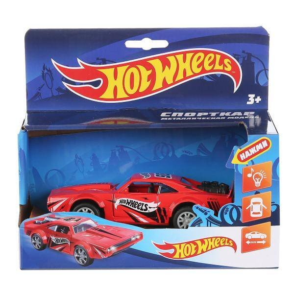 Машина металл свет-звук "hot wheels спорткар" 12см,открыв.двери,инерц. в кор. в кор.2*36шт