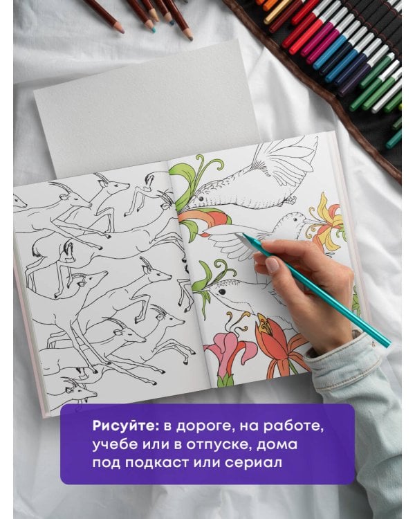 Дополнительное изображение книги «Удивительные животные. Мини-раскраска-антистресс для творчества и вдохновения (сова)»