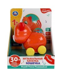 Музыкальная каталка кошечка 30 песен,потешек,стихов.свет.трещотка.кор.бат. Умка в кор.60шт