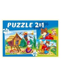 ПАЗЛЫ 2 в 1. 60 и 104 элемента. СКАЗКИ ДЛЯ МАЛЫШЕЙ (Арт. П-0684)
