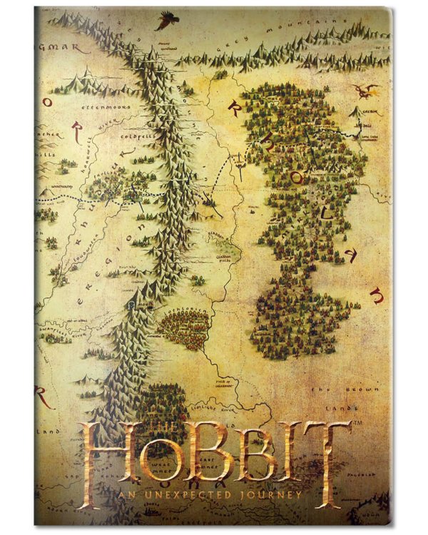 Обложка для паспорта. Хоббит. Карта Средиземья