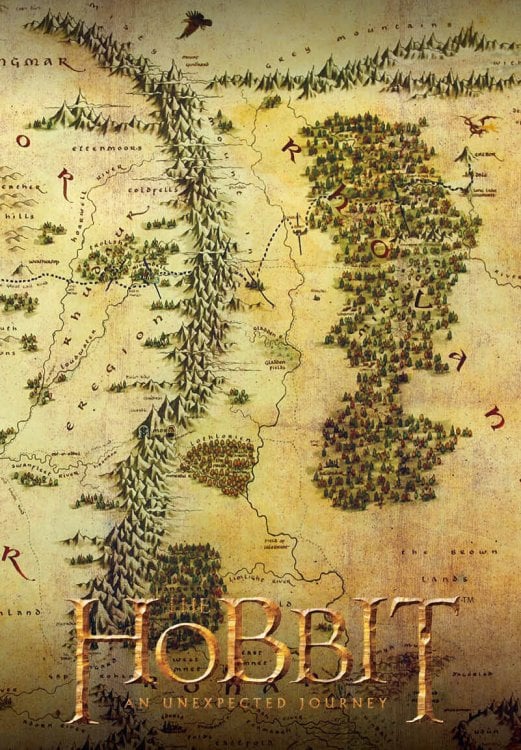 Вселенная The Lord of the Rings/Властелин колец Обложка для паспорта. Хоббит. Карта Средиземья