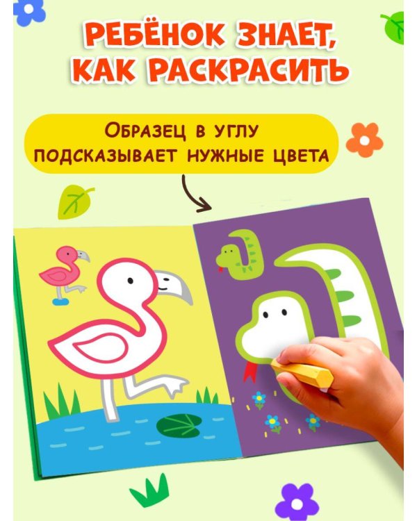 Раскраска с цветным контуром (Жираф)