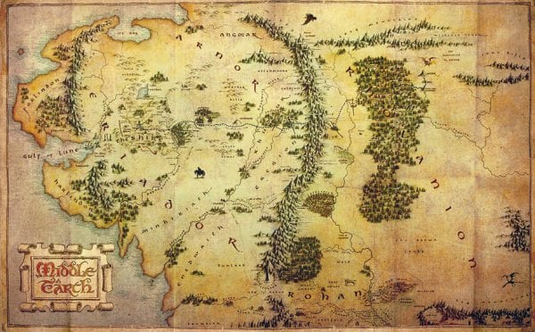 Вселенная The Lord of the Rings/Властелин колец Кардхолдер. Хоббит. Карта Средиземья (в форме книжки, 215х65 мм)