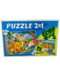 ПАЗЛЫ 2 в 1. 60 и 104 элемента. Любимые динозаврики. Арт. П-2157