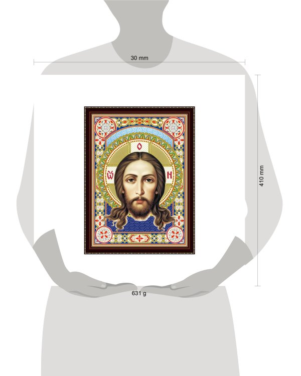 Алмазная мозаика 30х40 см с подрамником c частичным заполн. (блест) Икона №23 (Арт. BH23)